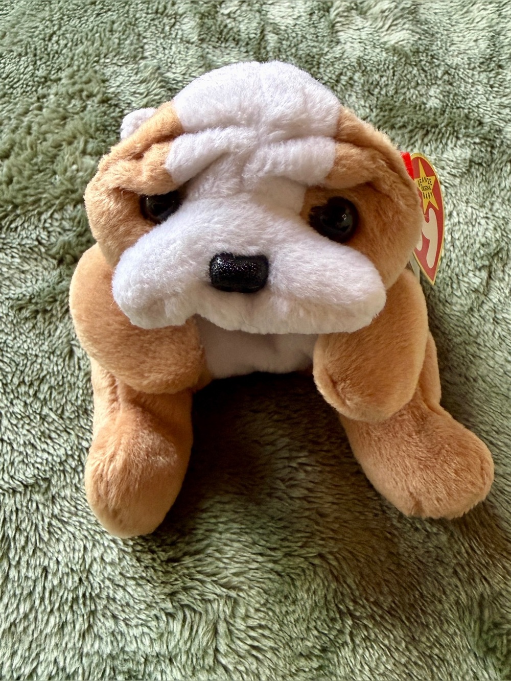 VINTAGE TY BEANIE BABY WRINKLES BULLDOG PVC PELLETS